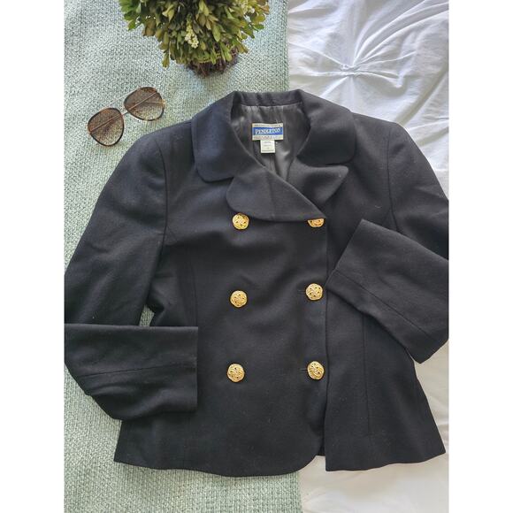 Vintage Pendleton Virgin wool Black Blazer jacket - Picture 1 of 6